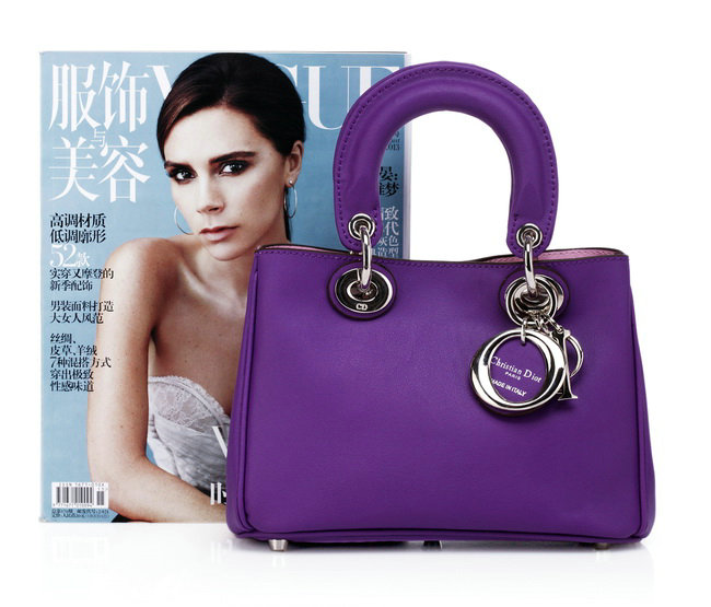 mini Christian Dior diorissimo nappa leather bag 0902 purple